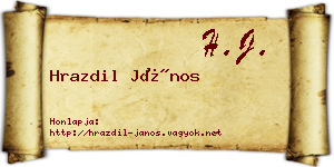 Hrazdil János névjegykártya